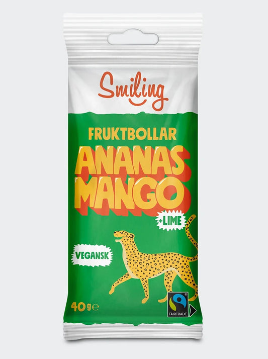 Smiling Fruktbollar Ananas/Mango/Lime 40g