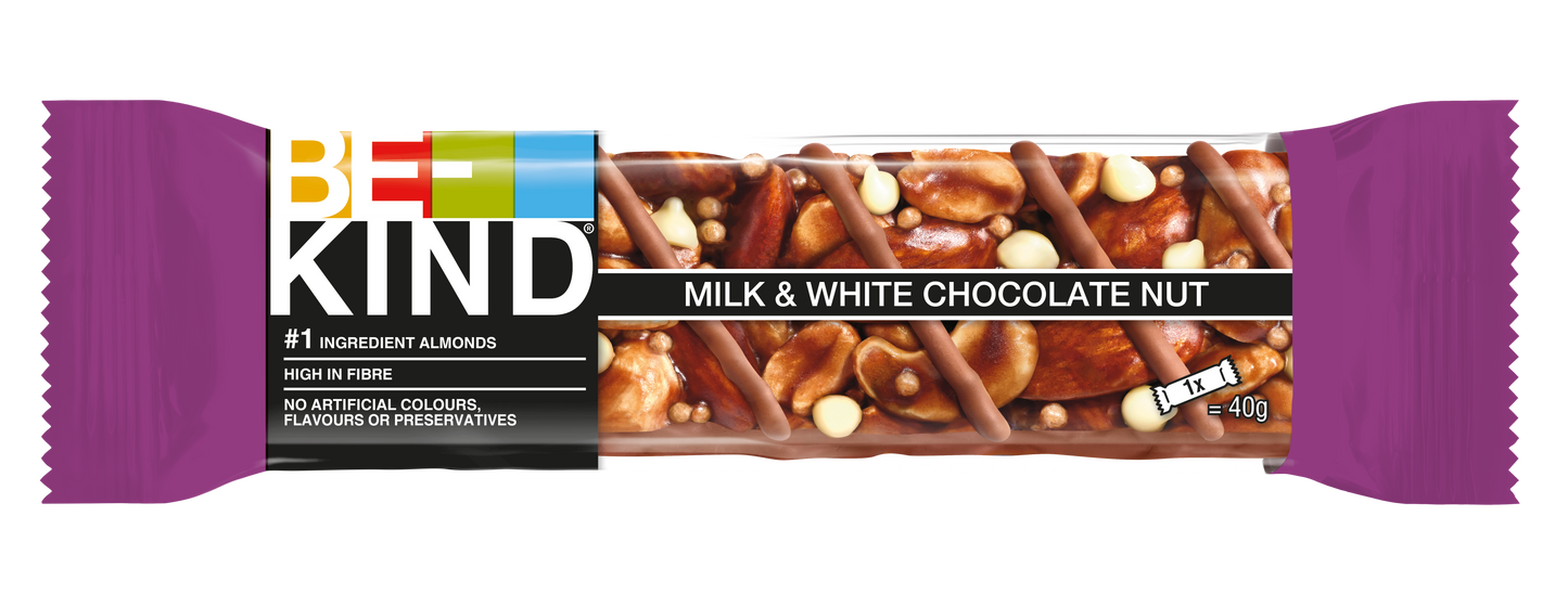 BE-KIND® Milk & White Chocolate Nut Bar 40g