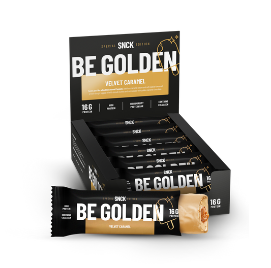 Låda (12-pack) SNCK Proteinbar Be Golden
