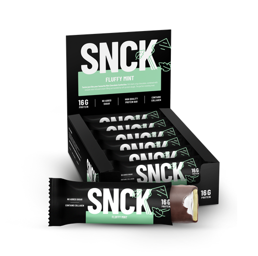 Låda (12-pack) SNCK Proteinbar Fluffy Mint