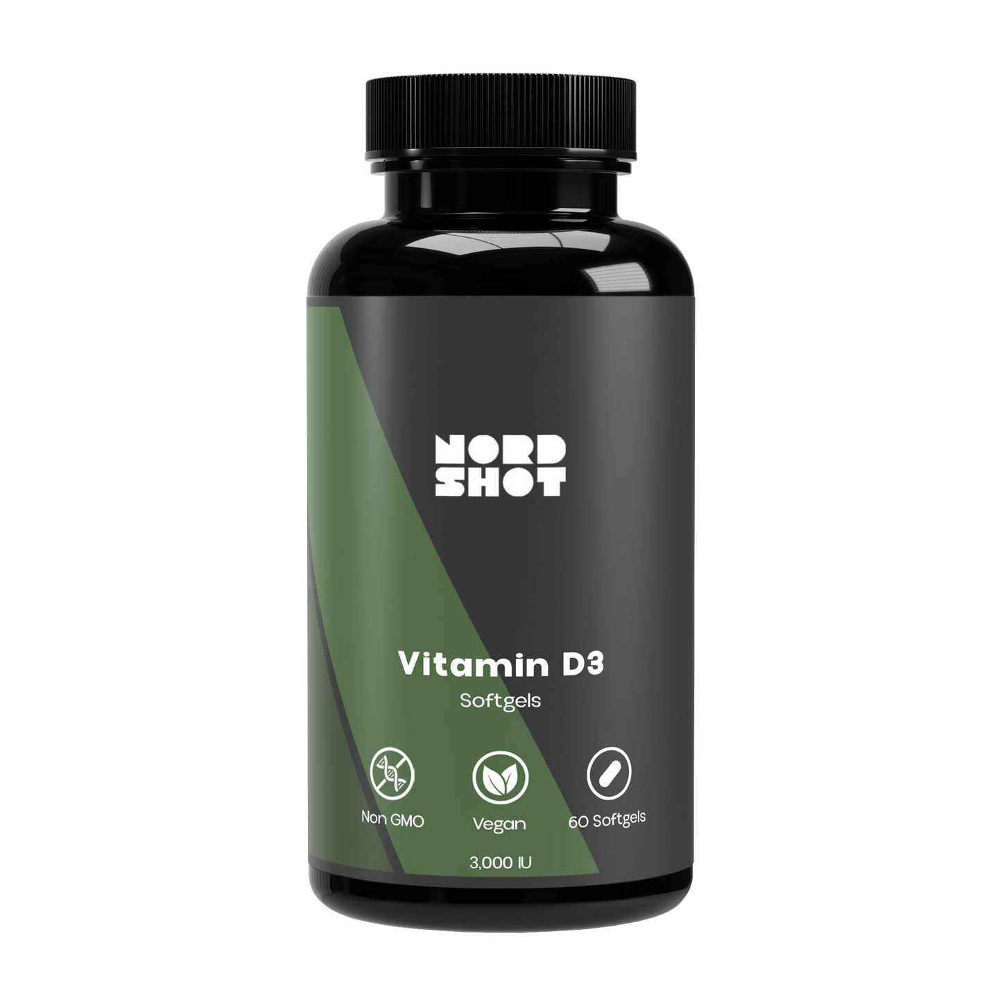 Vitamin D3 Vegan 3000 IU – 60 Softgels | Nord Shot