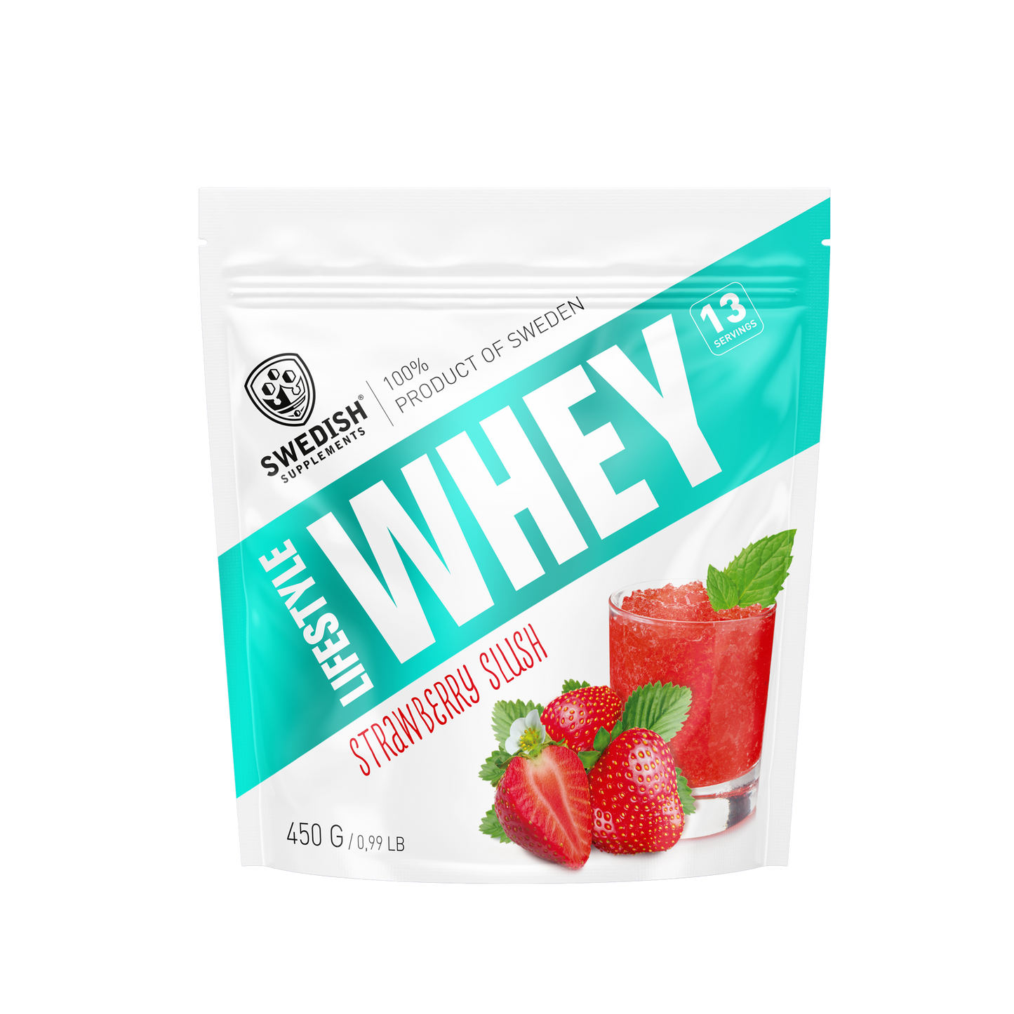 Swedish Supplements Lifestyle Whey Vassleprotein Strawberry Slush 450g 13 portioner