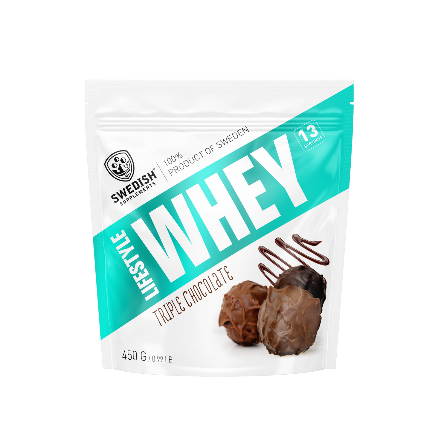 Swedish Supplements Lifestyle Whey Vassleprotein Triple Chocolate 450g 13 portioner