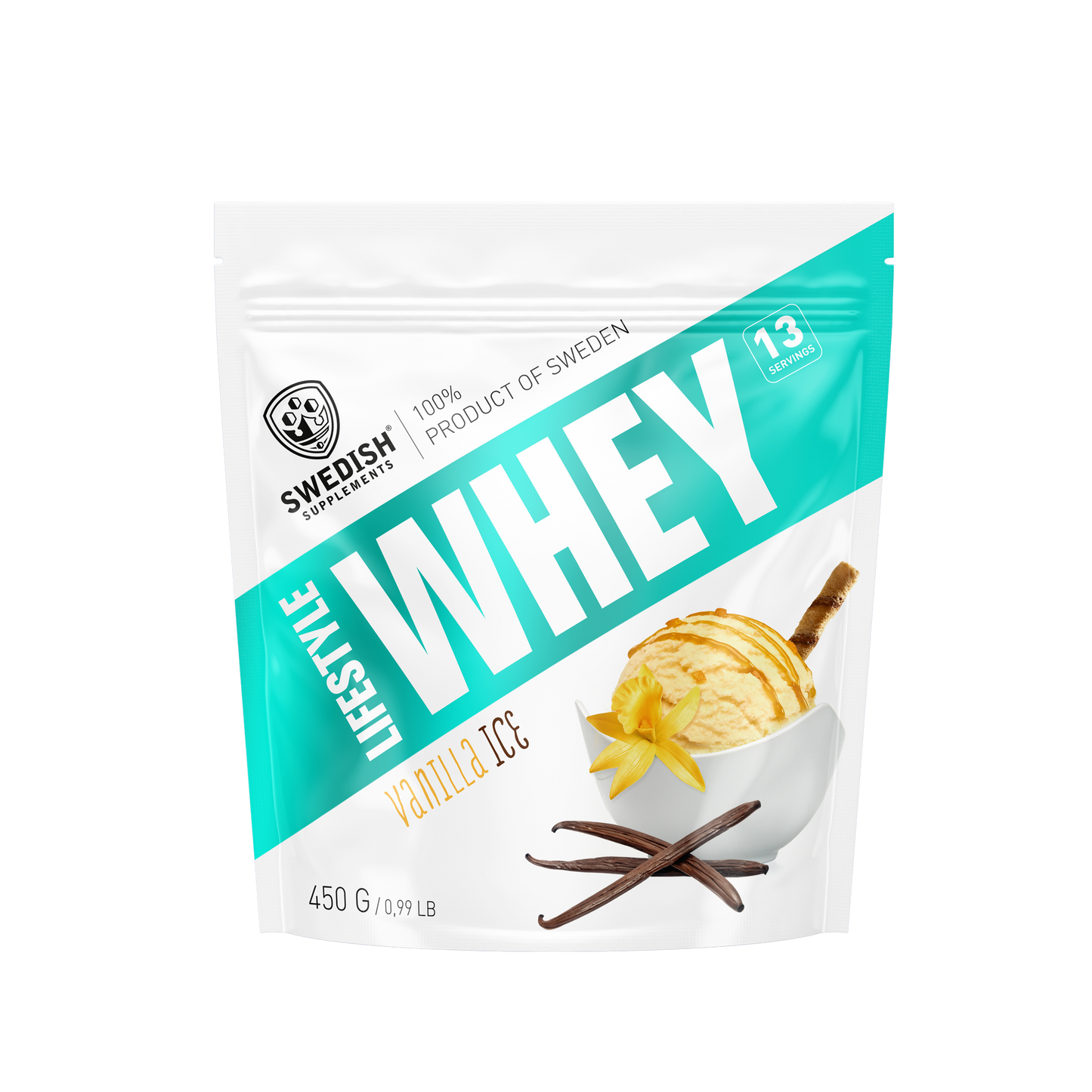 Swedish Supplements Lifestyle Whey Vassleprotein Vanilla Ice 450g 13 portioner