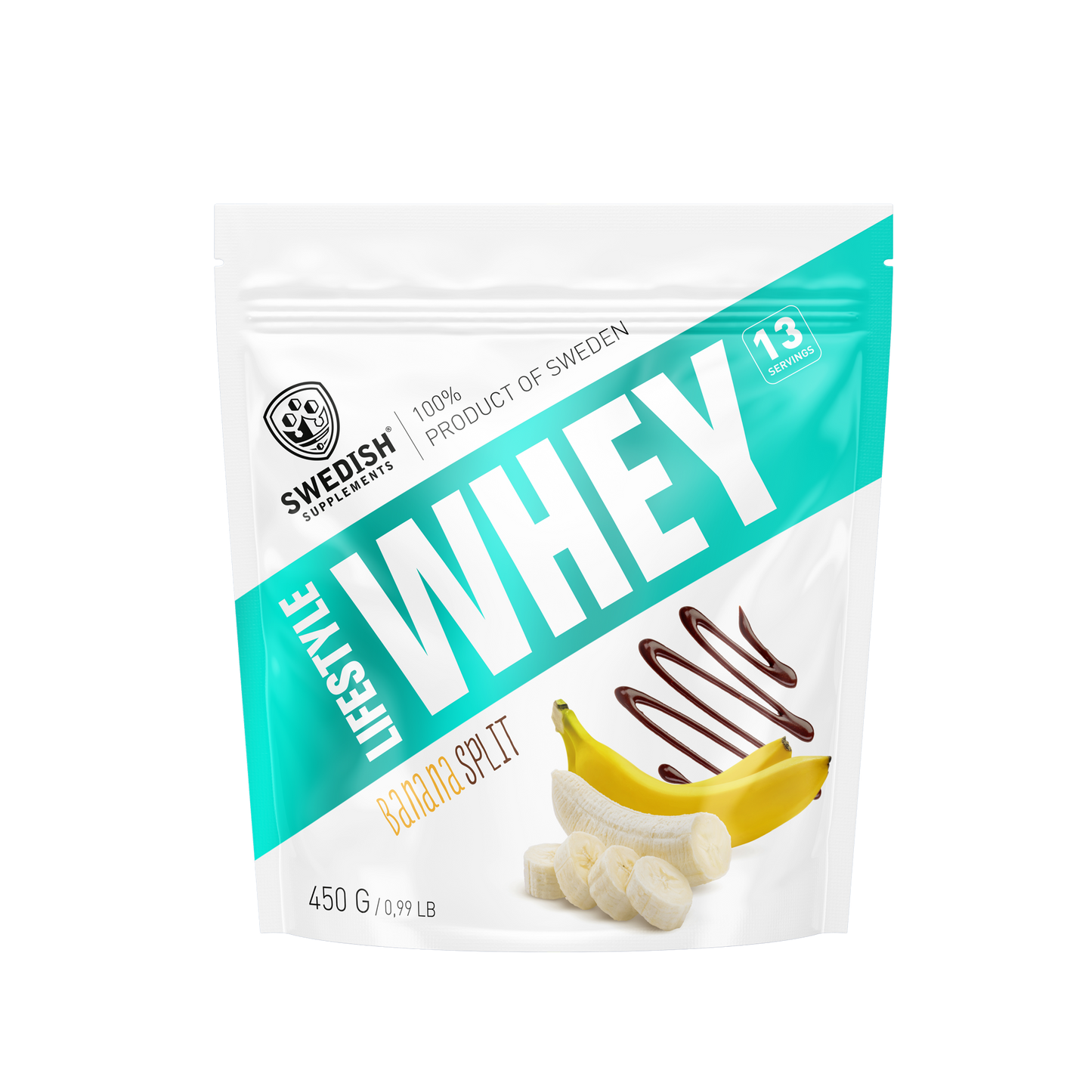 Swedish Supplements Lifestyle Whey Vassleprotein Banana Split 450g 13 portioner