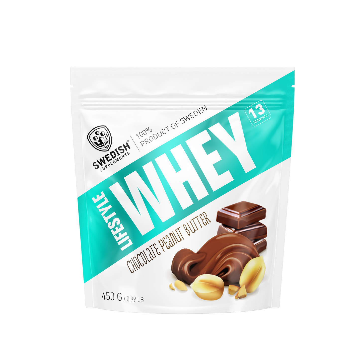 Swedish Supplements Lifestyle Whey Vassleprotein Chocolate Peanut Butter 450g 13 portioner